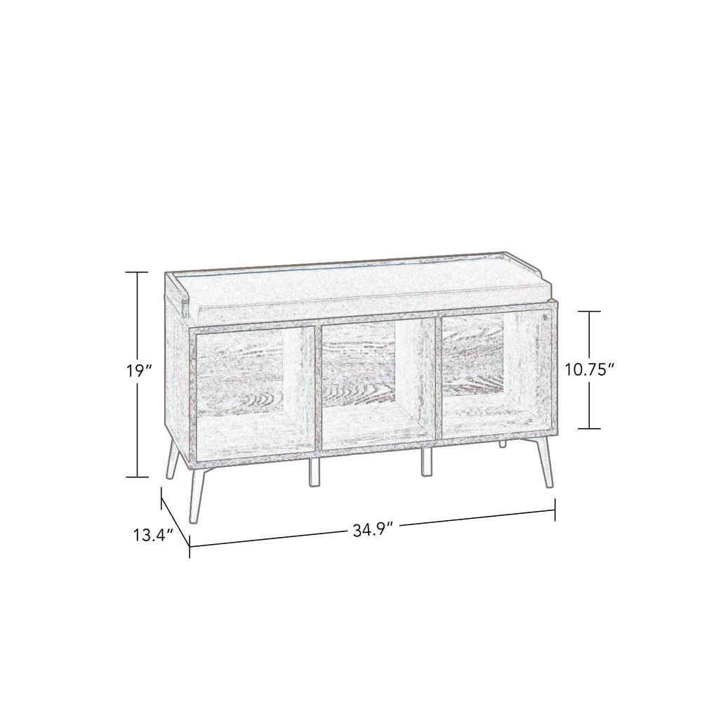 Woodbury Weathered Wood Storage Bench with Cubbies and 2-Piece Black Bin by RiverRidge Home 7 Woodbury Weathered Wood Storage Bench with Cubbies and 2-Piece Black Bin by RiverRidge Home - Image 7