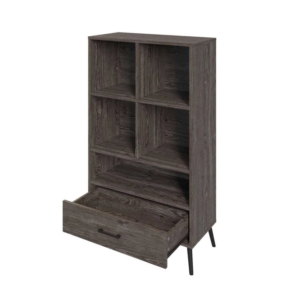 Woodbury Weathered Wood Storage Cabinet with Cubbies and Drawer by RiverRidge Home 4 Woodbury Weathered Wood Storage Cabinet with Cubbies and Drawer by RiverRidge Home - Image 4