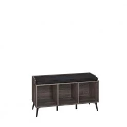 Woodbury Weathered Wood Storage Bench with Cubbies by RiverRidge Home