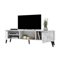 Saratoga 71 in. White and Marble Stamp Particle Board TV Stand Fits TVs Up to 75 in. with Storage Doors by Luxor 19 Saratoga 71 in. White and Marble Stamp Particle Board TV Stand Fits TVs Up to 75 in. with Storage Doors by Luxor -Furniture Store white and marble stamp luxor tv stands 176hd3 1f 1000