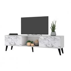 Saratoga 71 in. White and Marble Stamp Particle Board TV Stand Fits TVs Up to 75 in. with Storage Doors by Luxor 22 Saratoga 71 in. White and Marble Stamp Particle Board TV Stand Fits TVs Up to 75 in. with Storage Doors by Luxor -Furniture Store white and marble stamp luxor tv stands 176hd3 76 1000