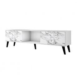 Saratoga 71 in. White and Marble Stamp Particle Board TV Stand Fits TVs Up to 75 in. with Storage Doors by Luxor 21 Saratoga 71 in. White and Marble Stamp Particle Board TV Stand Fits TVs Up to 75 in. with Storage Doors by Luxor -Furniture Store white and marble stamp luxor tv stands 176hd3 fa 1000
