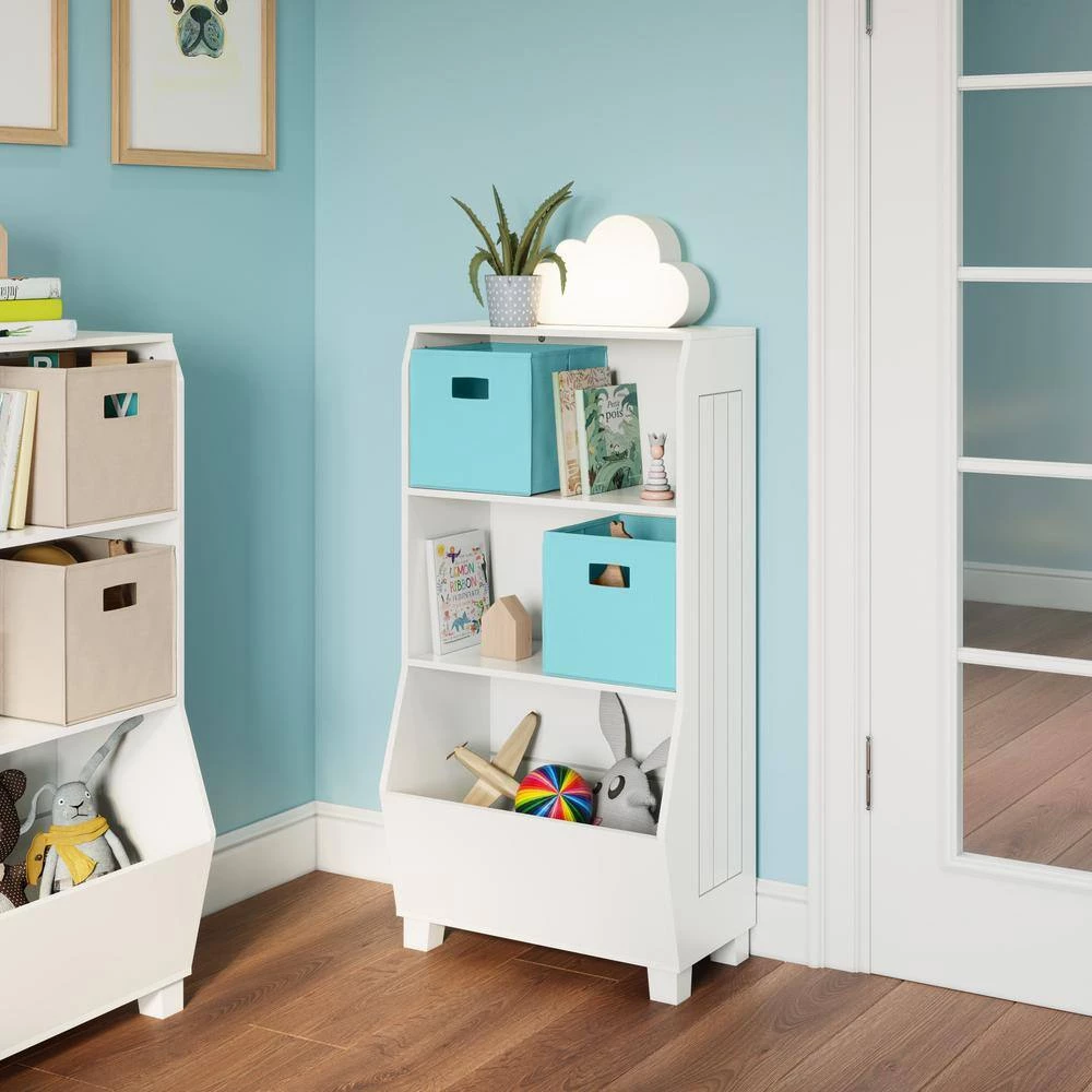 Kids 23 in. Bookcase with Toy Organizer and 2-Aqua Bins by RiverRidge Home 5 Kids 23 in. Bookcase with Toy Organizer and 2-Aqua Bins by RiverRidge Home - Image 5