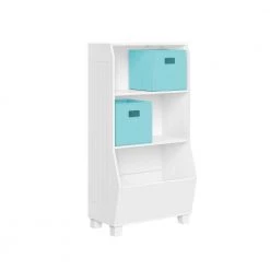 Kids 23 in. Bookcase with Toy Organizer and 2-Aqua Bins by RiverRidge Home
