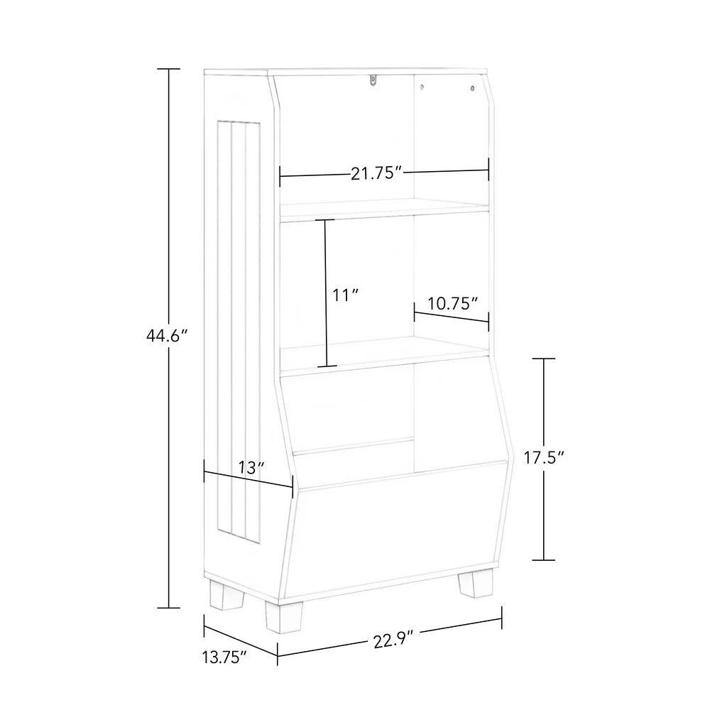 Kids 23 in. Bookcase with Toy Organizer and 2-Aqua Bins by RiverRidge Home 2 Kids 23 in. Bookcase with Toy Organizer and 2-Aqua Bins by RiverRidge Home - Image 2