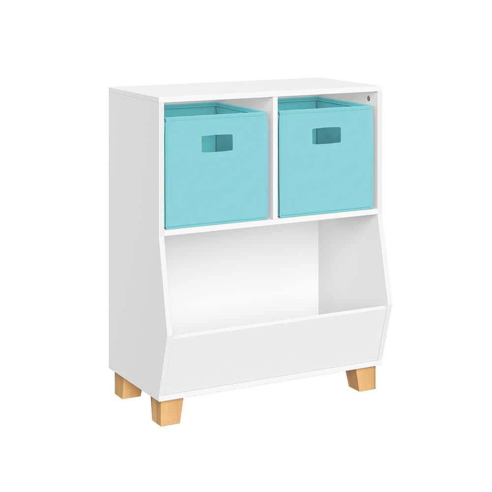 Kids Catch-All White Multi-Cubby 24 in. Toy Organizer and 2-Aqua Bins by RiverRidge Home 1 Kids Catch-All White Multi-Cubby 24 in. Toy Organizer and 2-Aqua Bins by RiverRidge Home