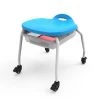23 in. Blue Stackable Classroom Stool with Wheels and Storage by Luxor