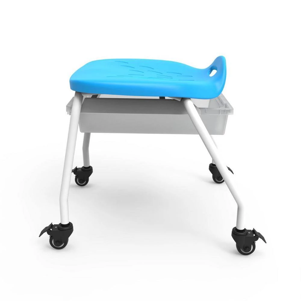 23 in. Blue Stackable Classroom Stool with Wheels and Storage by Luxor 2 23 in. Blue Stackable Classroom Stool with Wheels and Storage by Luxor - Image 2