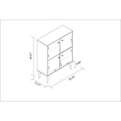 Avesta 45.28 in. High White, Color Stamp and Yellow Double Cabinet by Luxor -Furniture Store white color stamp and yellow luxor accent cabinets 177hd1 4f 1000