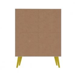 Avesta 45.28 in. High White, Color Stamp and Yellow Double Cabinet by Luxor -Furniture Store white color stamp and yellow luxor accent cabinets 177hd1 66 1000