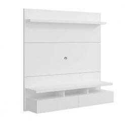City 63 in. White Gloss Particle Board Floating Entertainment Center Fits TVs Up to 55 in. with Storage Doors by Luxor -Furniture Store white gloss luxor tv stands 288hd2 44 1000