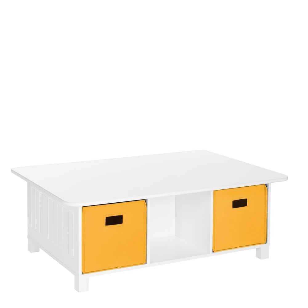 White 6-Cubby Storage Kids Activity Table with Golden Yellow Bins (2-Piece) by RiverRidge Home 1 White 6-Cubby Storage Kids Activity Table with Golden Yellow Bins (2-Piece) by RiverRidge Home