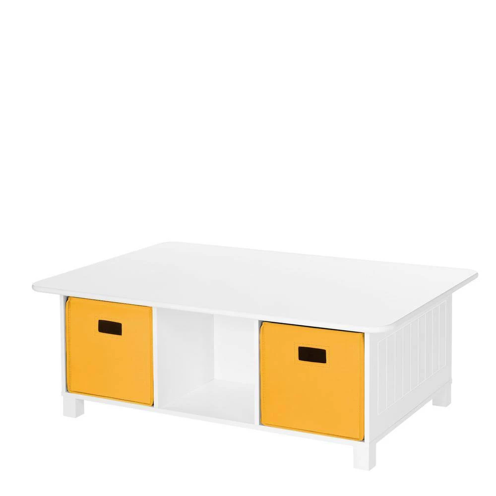 White 6-Cubby Storage Kids Activity Table with Golden Yellow Bins (2-Piece) by RiverRidge Home 2 White 6-Cubby Storage Kids Activity Table with Golden Yellow Bins (2-Piece) by RiverRidge Home - Image 2