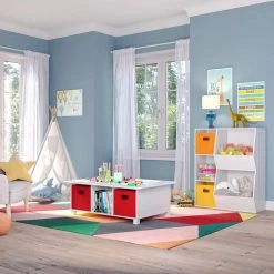 Kids White 6-Cubby Storage Activity Table with 2-Piece Gray Bins by RiverRidge Home 9 Kids White 6-Cubby Storage Activity Table with 2-Piece Gray Bins by RiverRidge Home -Furniture Store white gray bins riverridge home kids tables chairs 02 175k 31 1000