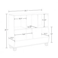 Kids Catch-All 35 in. White Multi-Cubby Toy Organizer and 2 Gray Bins by RiverRidge Home -Furniture Store white gray bins riverridge home toy boxes 02 336k c3 1000