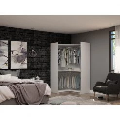 Ramsey White Open Corner Closet by Luxor 13 Ramsey White Open Corner Closet by Luxor -Furniture Store white luxor armoires wardrobes 108hd1 c3 1000