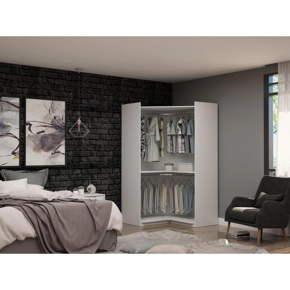 Ramsey White Open Corner Closet by Luxor 6 Ramsey White Open Corner Closet by Luxor - Image 6