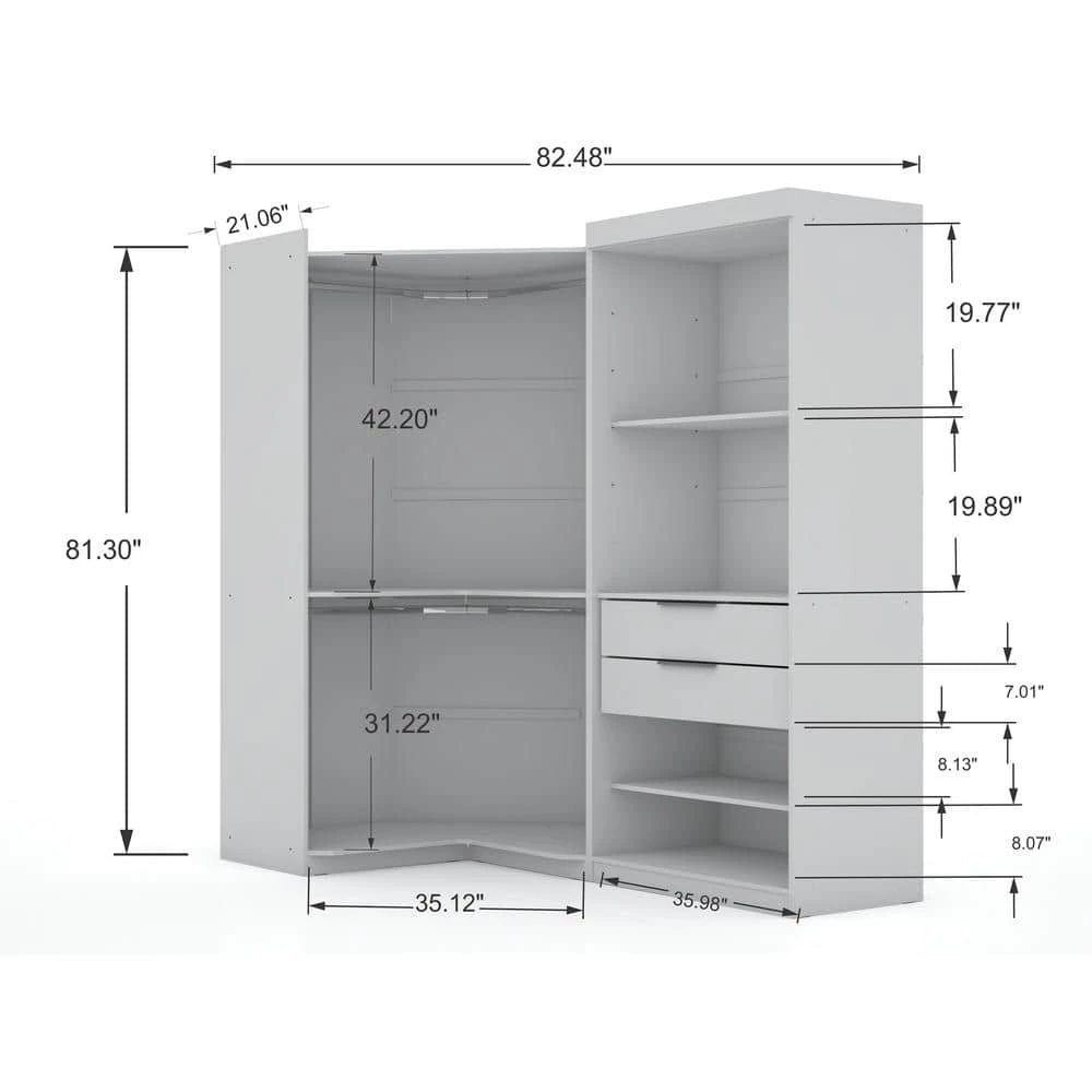 Ramsey White Open 2-Sectional Corner Closet (Set of 2) by Luxor 2 Ramsey White Open 2-Sectional Corner Closet (Set of 2) by Luxor - Image 2