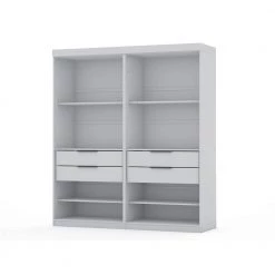 Ramsey White Open 2-Sectional Closet (Set of 2) by Luxor -Furniture Store white luxor armoires wardrobes 112hd1 77 1000