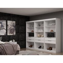 Ramsey White Open Closet Armoire 81.3 in. H x 107.94 in. W x 21.65 in. D by Luxor 21 Ramsey White Open Closet Armoire 81.3 in. H x 107.94 in. W x 21.65 in. D by Luxor -Furniture Store white luxor armoires wardrobes 113hd1 31 1000