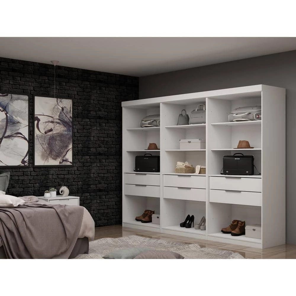 Ramsey White Open Closet Armoire 81.3 in. H x 107.94 in. W x 21.65 in. D by Luxor 11 Ramsey White Open Closet Armoire 81.3 in. H x 107.94 in. W x 21.65 in. D by Luxor - Image 11