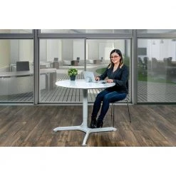 32 in. Pneumatic Height Adjustable Round Cafe Table by Luxor 5 32 in. Pneumatic Height Adjustable Round Cafe Table by Luxor -Furniture Store white luxor kitchen dining tables lx pnadj 32rd 31 1000