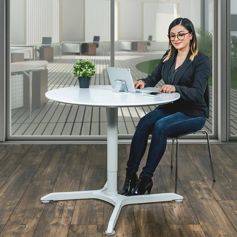 36 in. Pneumatic Height Adjustable Square Cafe Table by Luxor 6 36 in. Pneumatic Height Adjustable Square Cafe Table by Luxor - Image 6