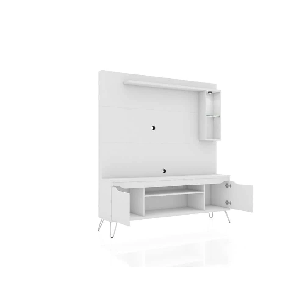 Baxter 63 in. White Composite Entertainment Center Fits TVs Up to 55 in. with Storage Doors by Luxor 7 Baxter 63 in. White Composite Entertainment Center Fits TVs Up to 55 in. with Storage Doors by Luxor - Image 7