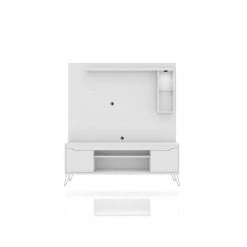 Baxter 63 in. White Composite Entertainment Center Fits TVs Up to 55 in. with Storage Doors by Luxor