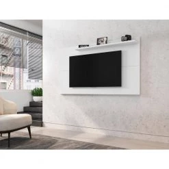Liberty 63 in. White Particle Board Entertainment Center Fits TVs Up to 50 in. with Cable Management by Luxor -Furniture Store white luxor tv stands 221hd3 31 1000