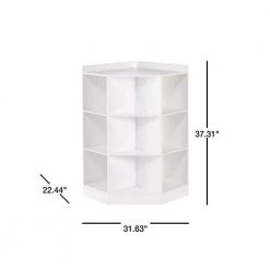 6-Cubby, 3-Shelf Corner Cabinet in White by RiverRidge Home -Furniture Store white riverridge home accent cabinets 02 144 40 1000