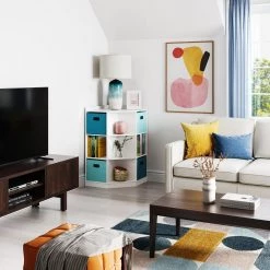 6-Cubby, 3-Shelf Corner Cabinet in White by RiverRidge Home -Furniture Store white riverridge home accent cabinets 02 144 c3 1000