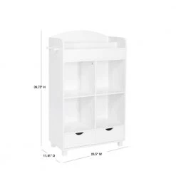Kids White Cubby Storage Cabinet with Bookrack by RiverRidge Home -Furniture Store white riverridge home kids bookshelves 02 162 40 1000