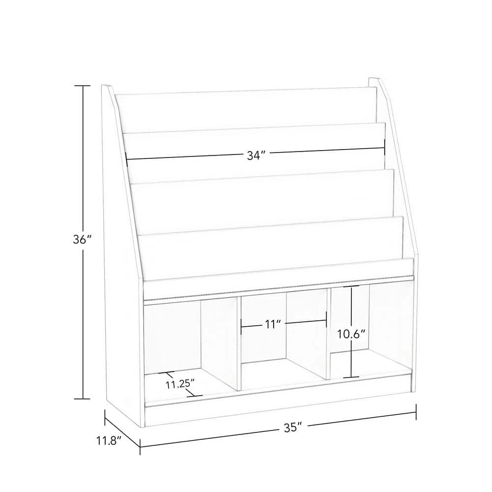 White Kids Bookrack with 3-Cubbies by RiverRidge Home 5 White Kids Bookrack with 3-Cubbies by RiverRidge Home - Image 5