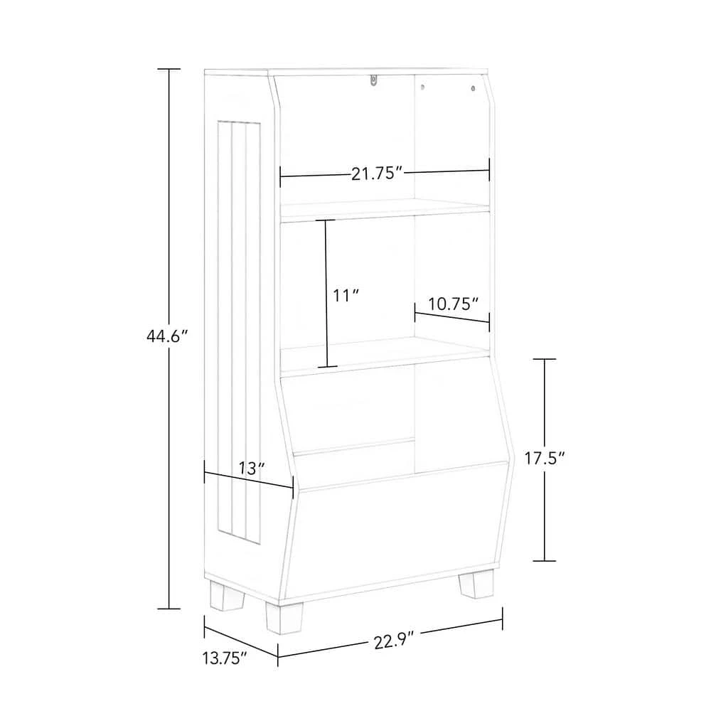 Kids 23 in. White Bookcase with Toy Organizer by RiverRidge Home 4 Kids 23 in. White Bookcase with Toy Organizer by RiverRidge Home - Image 4