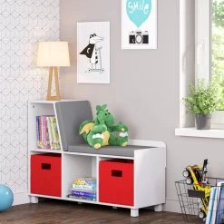Kids White Storage Bench with Cubbies by RiverRidge Home -Furniture Store white riverridge home kids storage benches 02 163 1f 1000