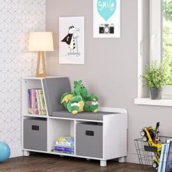 Kids White Storage Bench with Cubbies by RiverRidge Home -Furniture Store white riverridge home kids storage benches 02 163 c3 1000