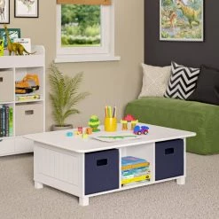 Kids White 6-Cubby Storage Activity Table by RiverRidge Home -Furniture Store white riverridge home kids tables chairs 02 165 44 1000