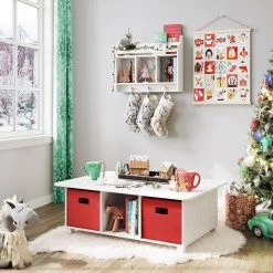 Kids White 6-Cubby Storage Activity Table by RiverRidge Home -Furniture Store white riverridge home kids tables chairs 02 165 fa 1000