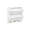 Kids Catch-All White Wall Shelf with 3-Hooks by RiverRidge Home