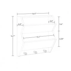 Kids Catch-All White Wall Shelf with 3-Hooks by RiverRidge Home -Furniture Store white riverridge home toy boxes 02 257 fa 1000