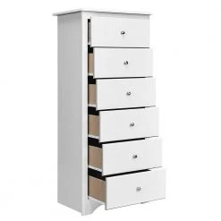 White Finish 6 Drawers Chest Dresser Clothes Storage Bedroom Furniture Cabinet(16" Wx 53.5" H） by SUNRINX -Furniture Store white sunrinx chest of drawers mg2 31we 77 1000