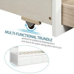 White Captain's Bed Twin Daybed with Trundle Bed and Storage Drawers by SUNRINX -Furniture Store white sunrinx daybeds mg4 2we 66 1000