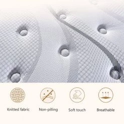 FULL Size Soft Hybrid Pocket Spring 12in. Tight Top Mattress by SUNRINX 12 FULL Size Soft Hybrid Pocket Spring 12in. Tight Top Mattress by SUNRINX -Furniture Store white sunrinx mattresses mg4 13we 1f 1000