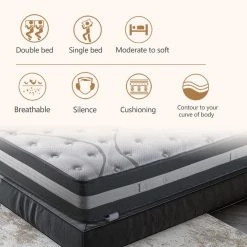 FULL Size Soft Hybrid Pocket Spring 12in. Tight Top Mattress by SUNRINX 13 FULL Size Soft Hybrid Pocket Spring 12in. Tight Top Mattress by SUNRINX -Furniture Store white sunrinx mattresses mg4 13we 44 1000