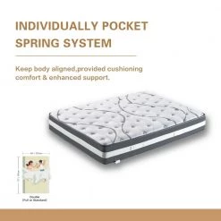 FULL Size Soft Hybrid Pocket Spring 12in. Tight Top Mattress by SUNRINX