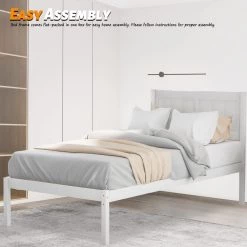 White Bed Frame Wood Twin Platform Bed by SUNRINX 13 White Bed Frame Wood Twin Platform Bed by SUNRINX -Furniture Store white sunrinx platform beds mg4 56we 1f 1000