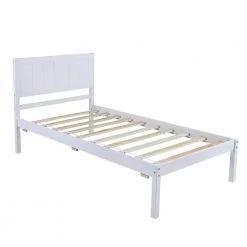 White Bed Frame Wood Twin Platform Bed by SUNRINX 17 White Bed Frame Wood Twin Platform Bed by SUNRINX -Furniture Store white sunrinx platform beds mg4 56we 31 1000