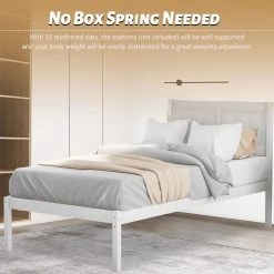 White Bed Frame Wood Twin Platform Bed by SUNRINX 14 White Bed Frame Wood Twin Platform Bed by SUNRINX -Furniture Store white sunrinx platform beds mg4 56we 44 1000
