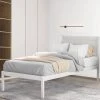 White Bed Frame Wood Twin Platform Bed by SUNRINX